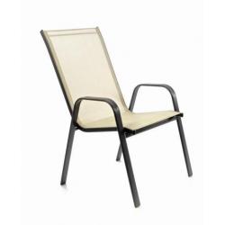 Zahradní stohovatelná židle, 96 x 55 x 71 cm, krémová