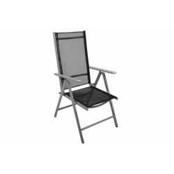 GARTHEN Skládací zahradní židle, 105 x 53 x 65 cm, černá