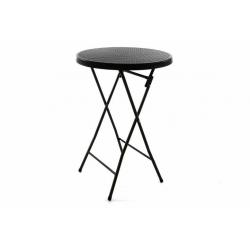 Zahradní barový stolek kulatý - ratanová optika 80 cm