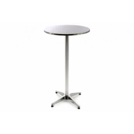 Barový stůl 110 cm kulatý - stříbrný